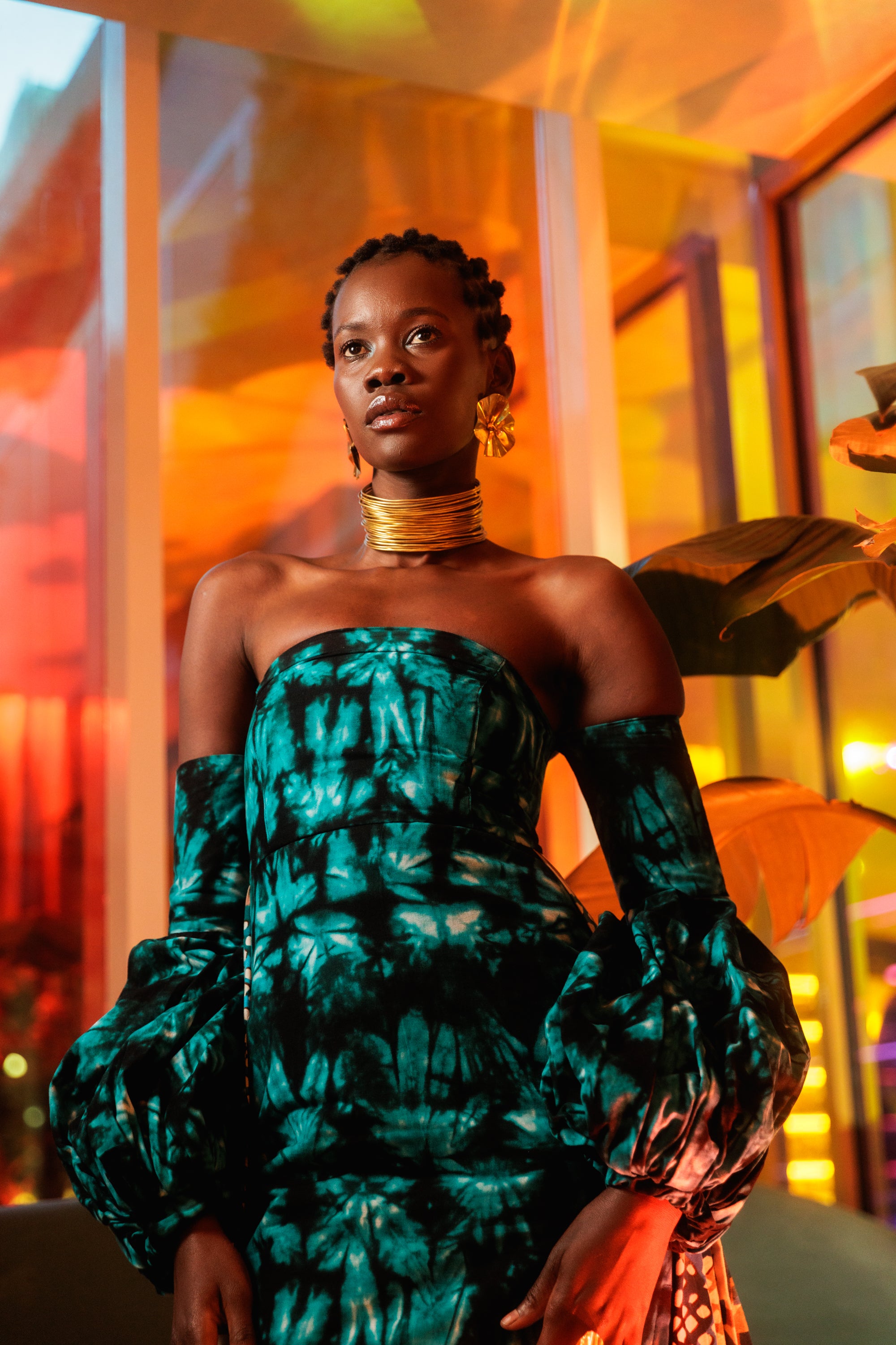 The Strapless Balloon Sleeve Mini Dress – AfroWema