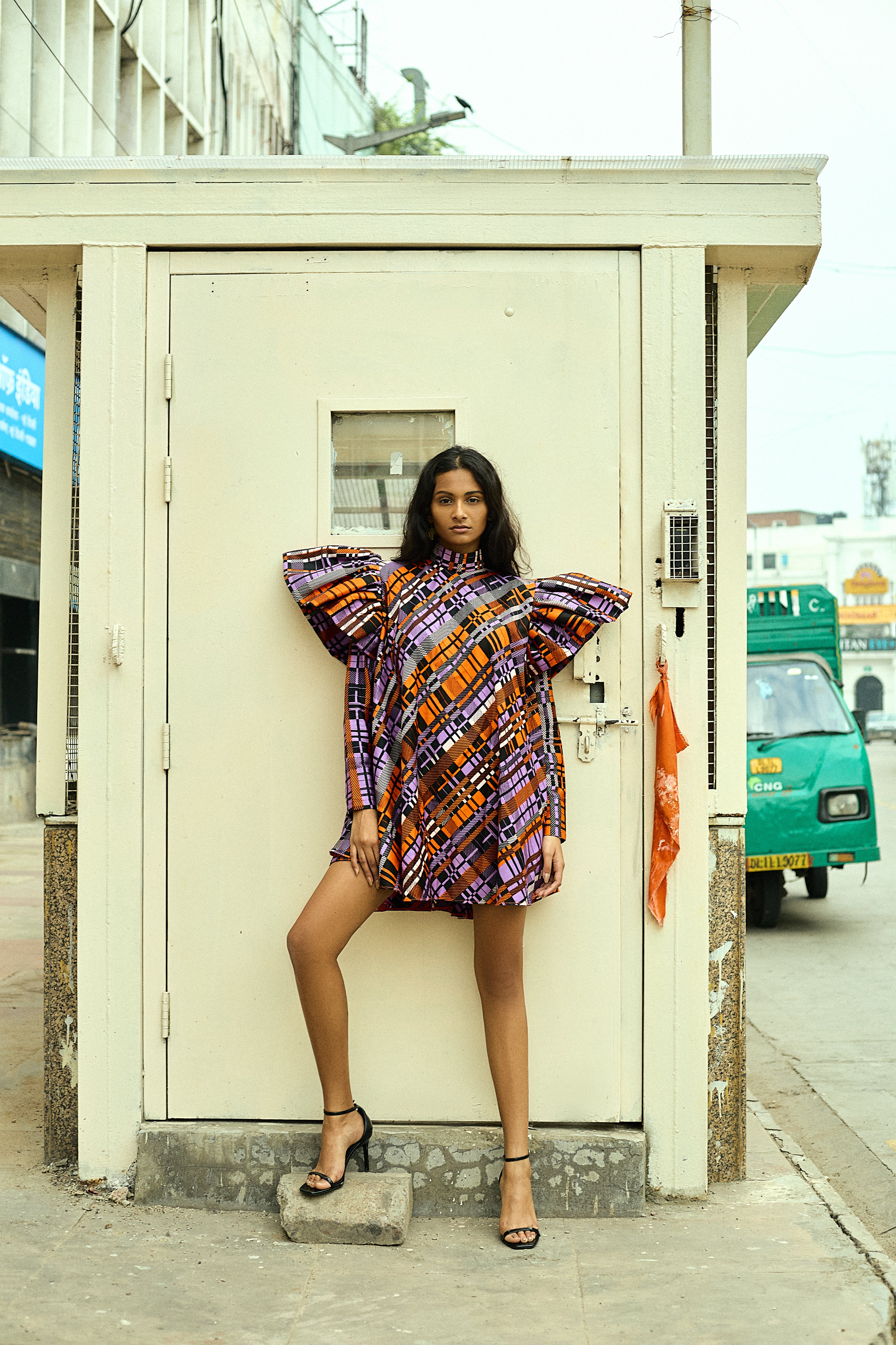 The Kabira Puff-Sleeve Mini Dress