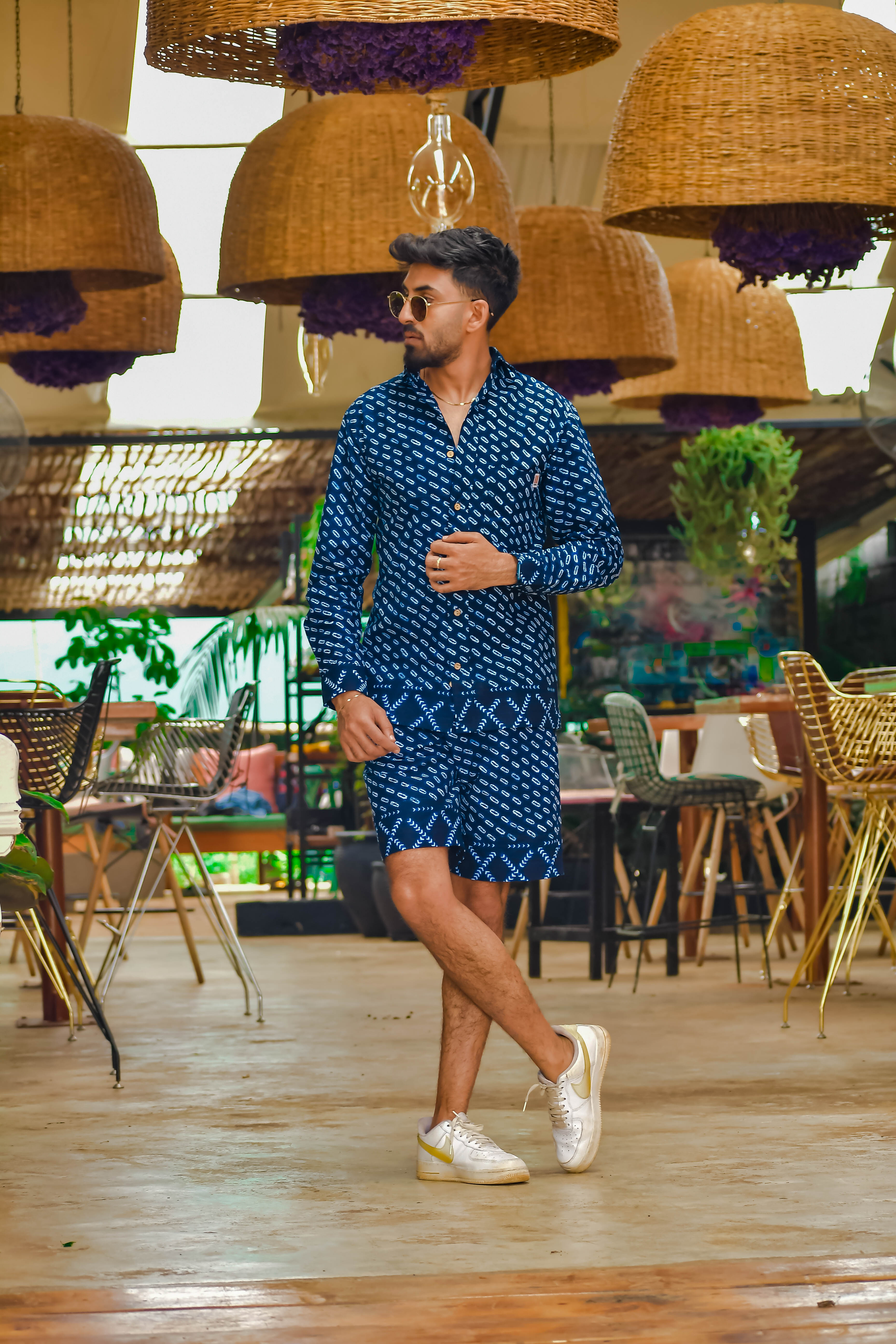 The Men's Marker Diamond Shirt & Shorts Set