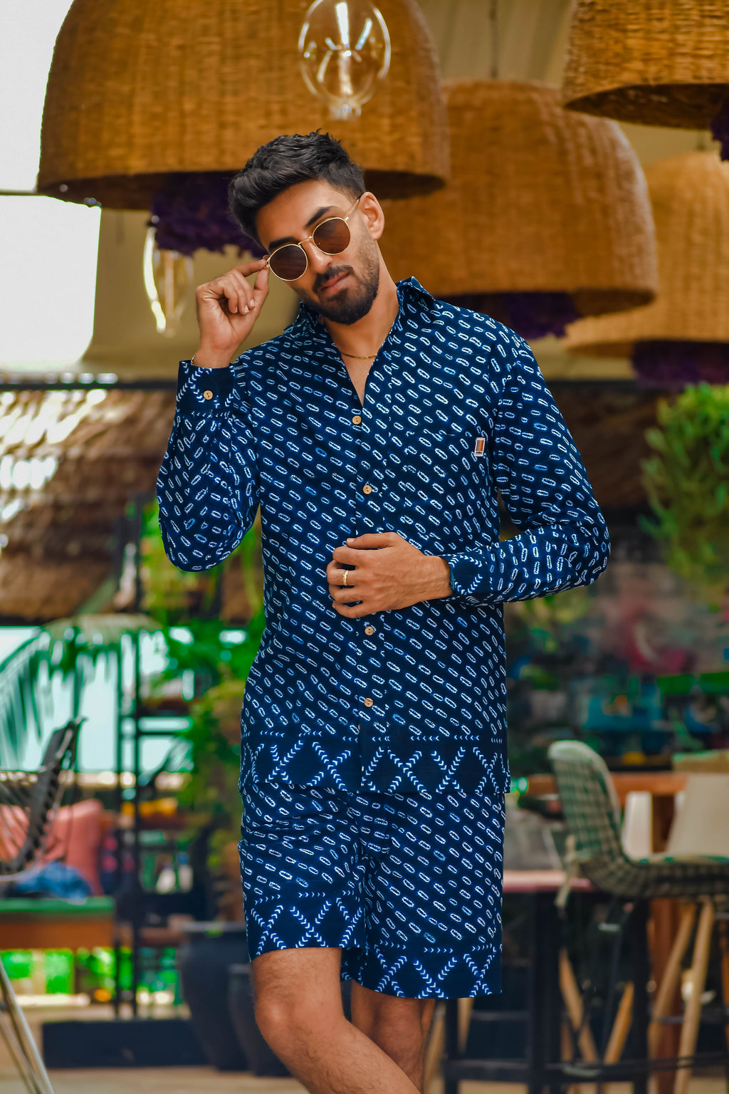 The Men's Marker Diamond Shirt & Shorts Set
