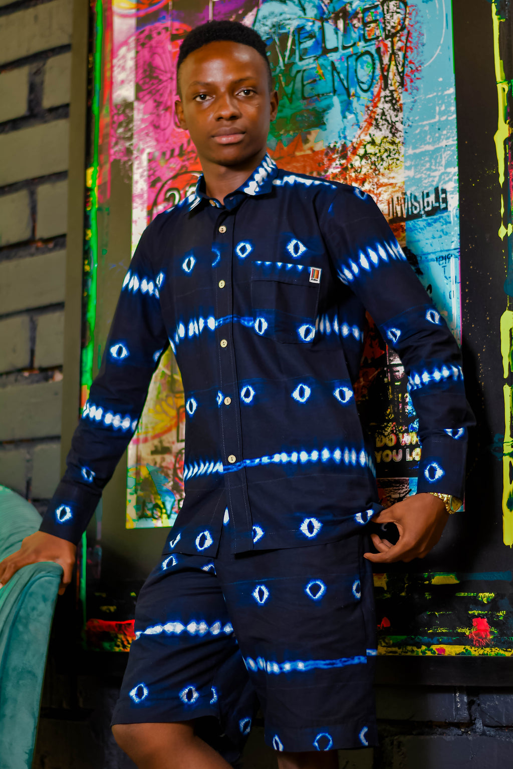 The Men's Horizontal Stripe Shirt & Shorts Set