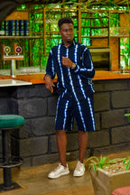 The Men's Vertical Stripe Shirt & Shorts Set