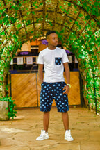 The Men's Floral Indigo Shirt & Shorts Set
