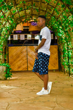 The Men's Floral Indigo Shirt & Shorts Set