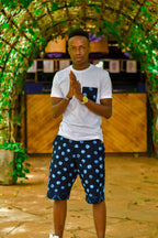 The Men's Floral Indigo Shirt & Shorts Set