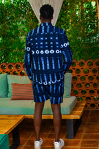 The Men's Diamond Indigo Shirt & Shorts Set