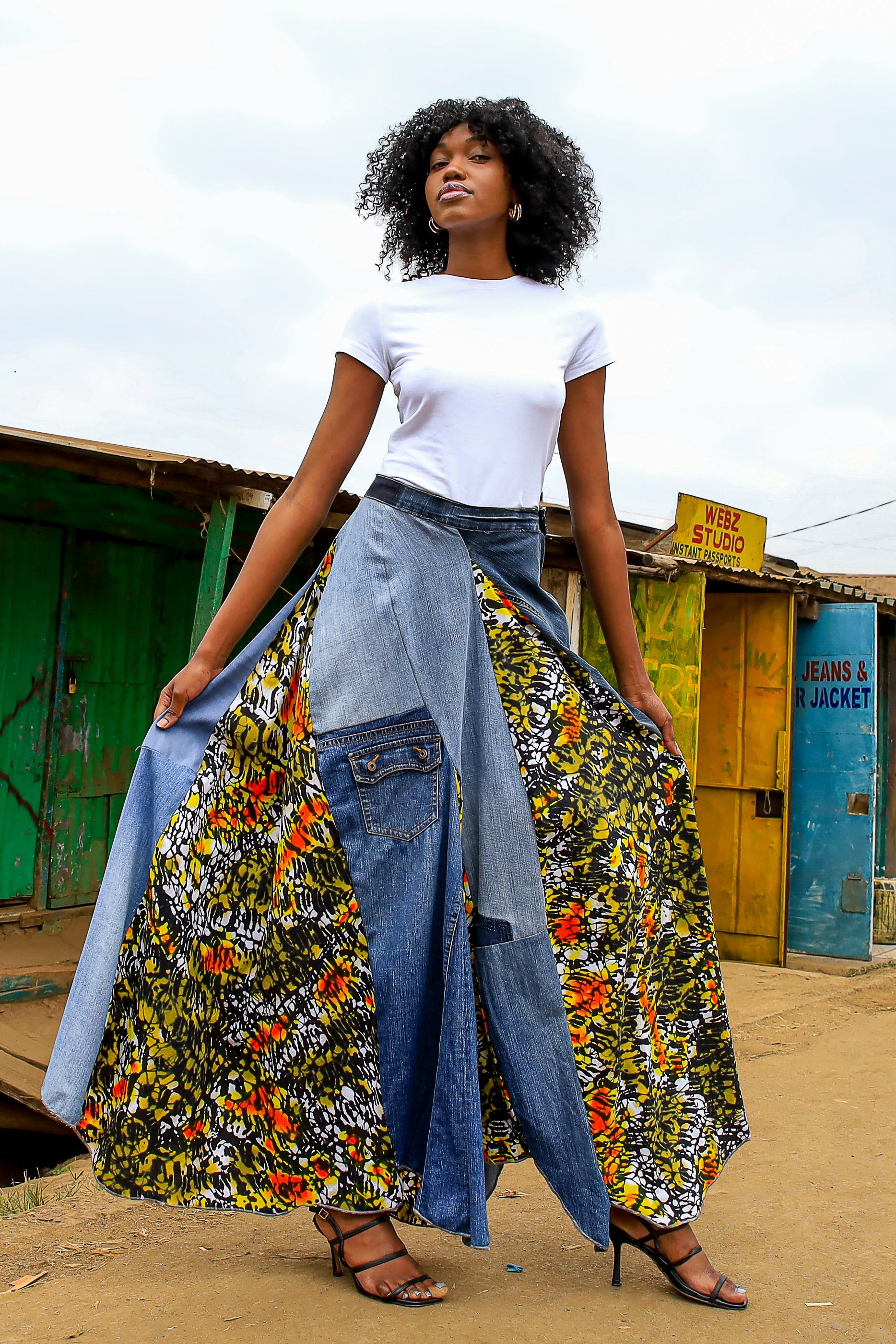 Denim Skirt Patchwork Jeans Trend The Patchwork Denim Skirt Is The