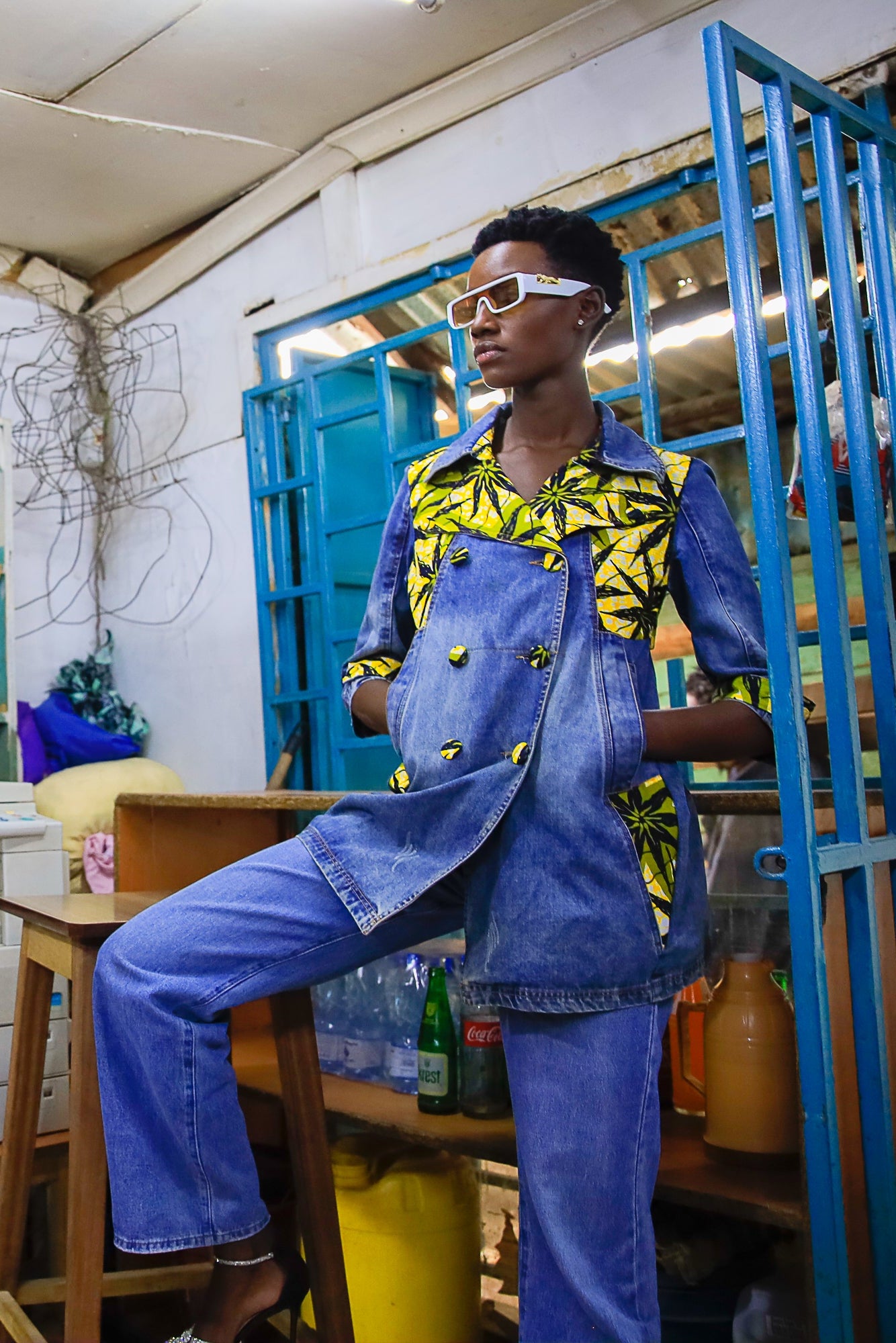 The Yellow Trim Denim Co-ord Set