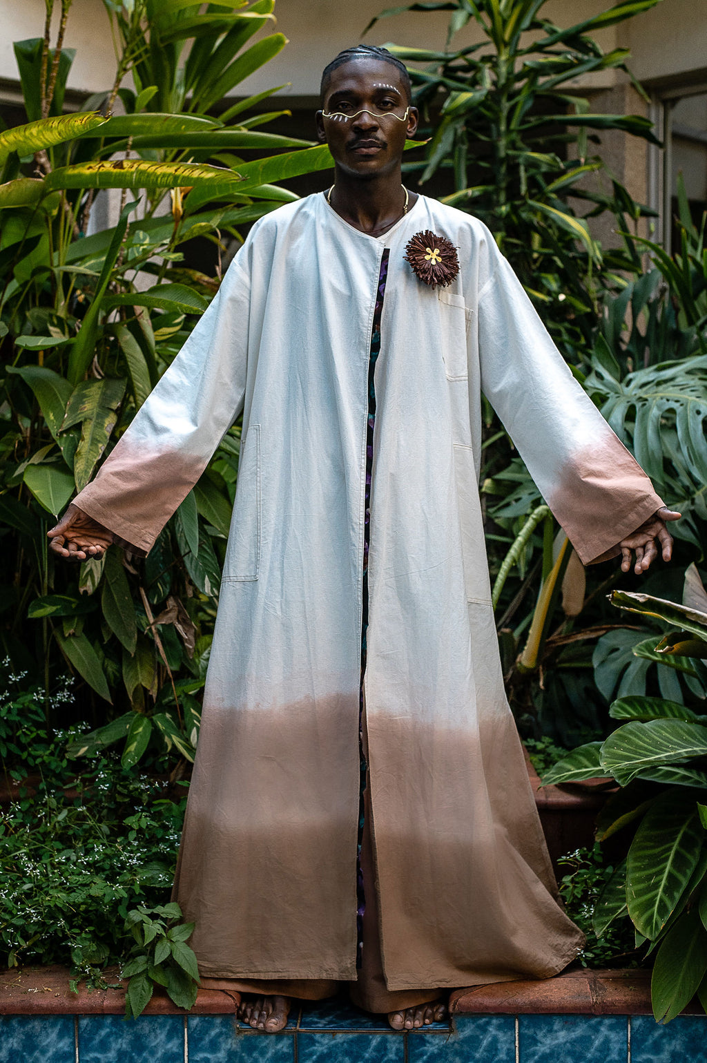 Earth Draped Ombré Kimono Set