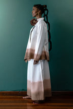 Earth Draped Asymmetric Ombré Set