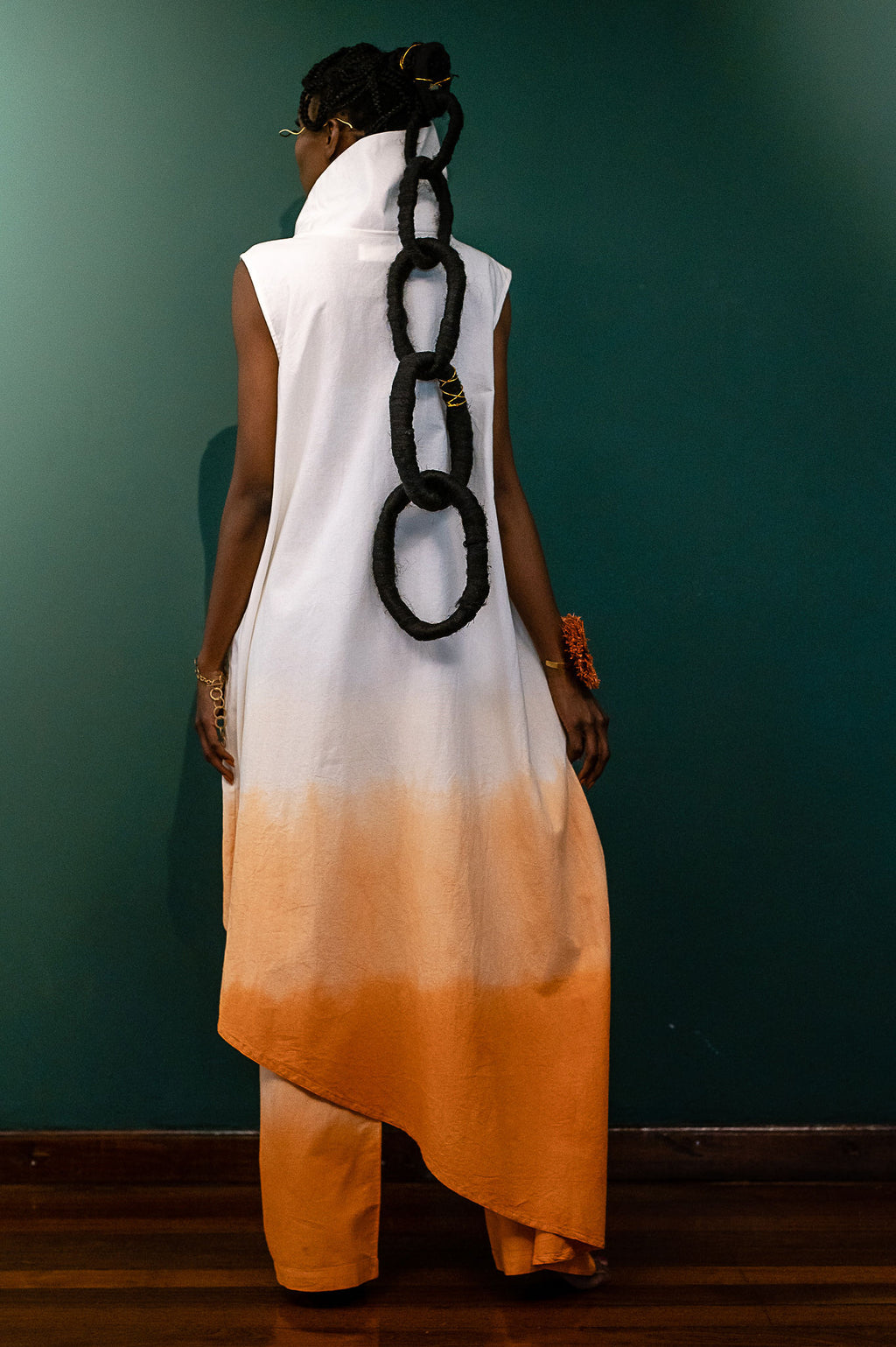 Fire Draped Hooded Ombré Tunic Set