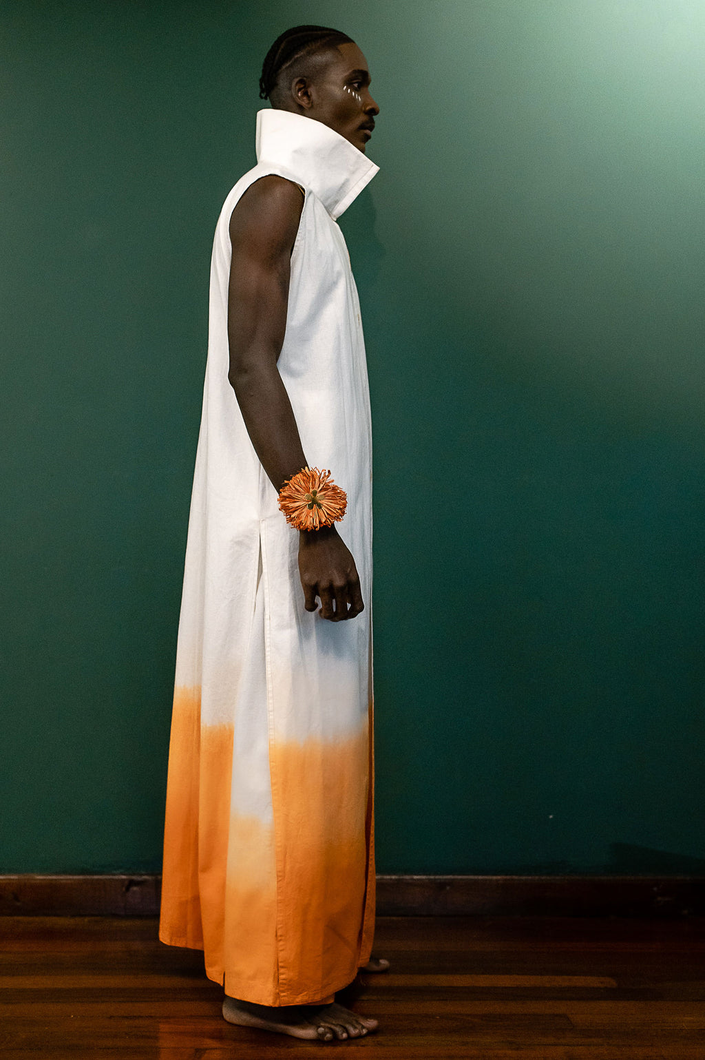 Fire Draped Sleeveless Ombré Vest Set