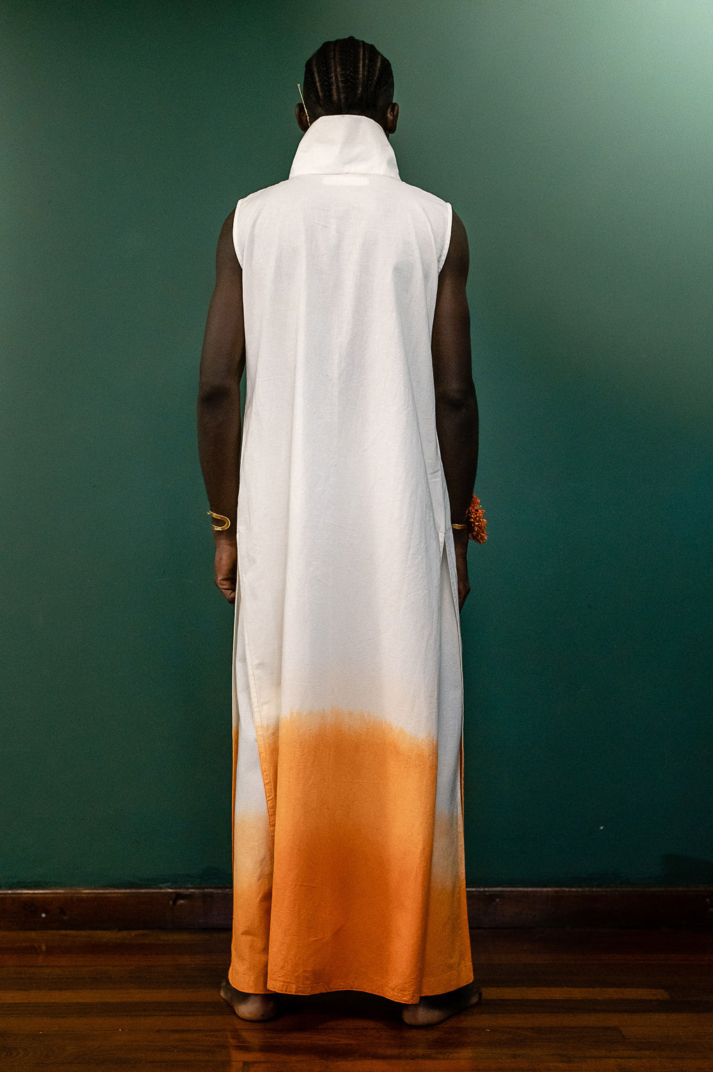 Fire Draped Sleeveless Ombré Vest Set