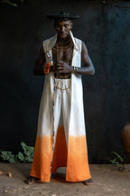 Fire Draped Sleeveless Ombré Vest Set