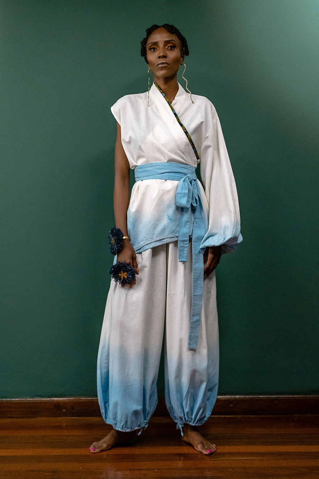Air Draped Asymmetric Wrap Set