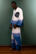 Water Draped Indigo Tide  Kimono