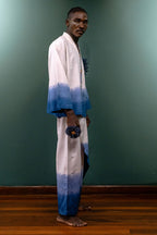 Water Draped Indigo Tide  Kimono