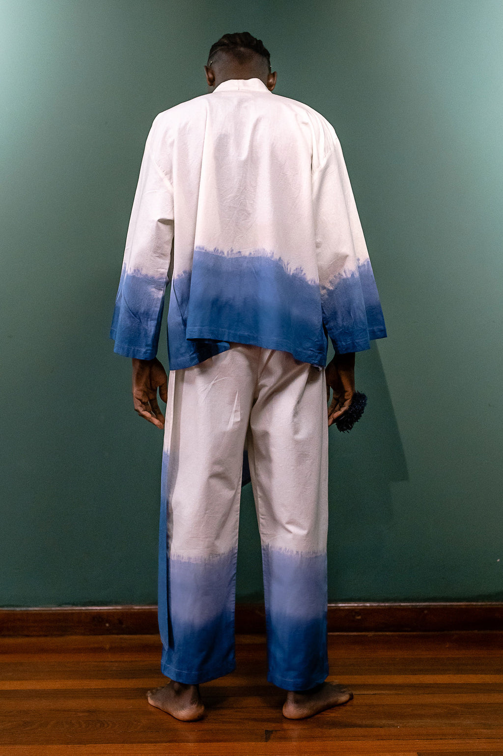 Water Draped Indigo Tide  Kimono