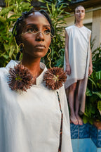 Earth Draped Asymmetric Ombré Set