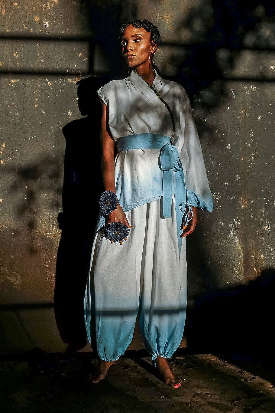 Air Draped Asymmetric Wrap Set