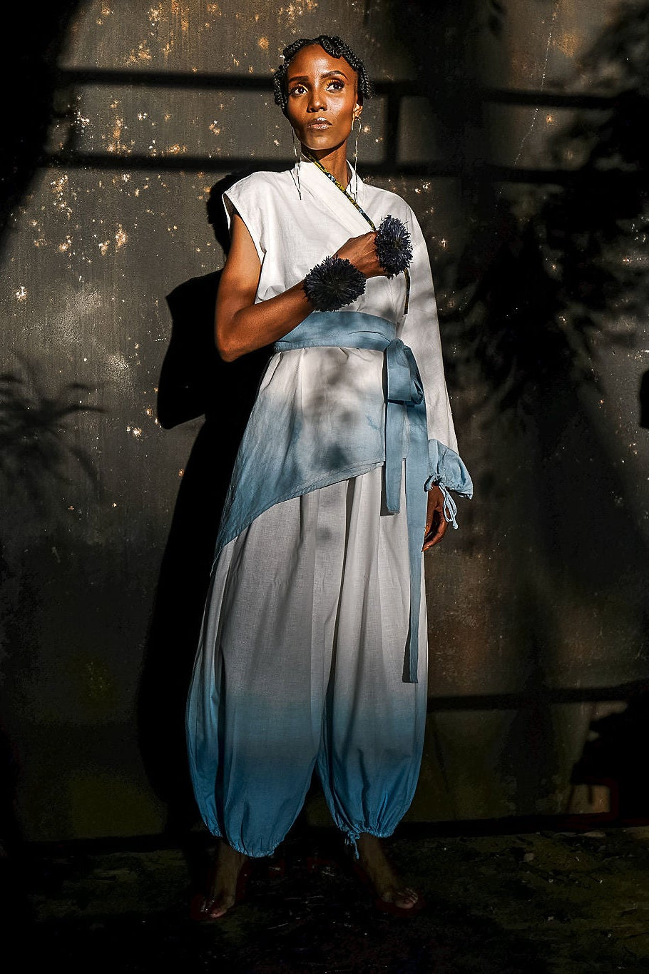 Air Draped Asymmetric Wrap Set